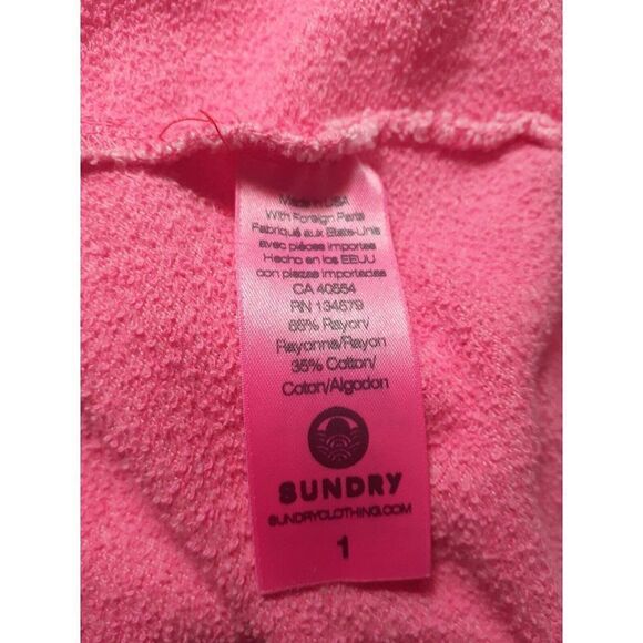 SUNDRY Hoodie Pink Sweatshirt Size Small (1) Pullover Tie Dye Drawstring Hoodie - Picture 8 of 8